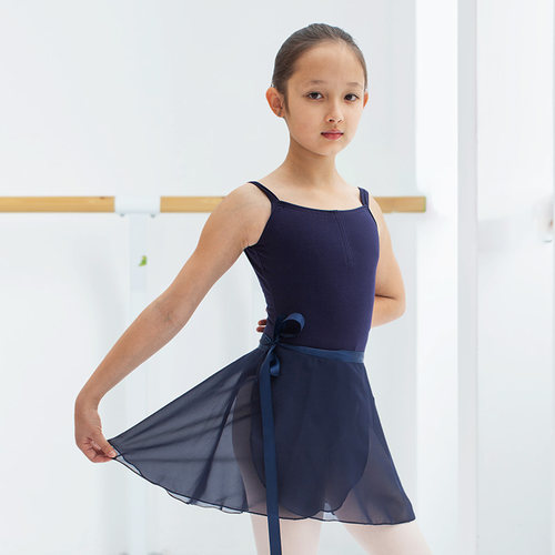 陈婷 芭蕾短教师缎带纱裙儿童英皇考级裙子舞蹈练功表演半片裙 女 - 图1