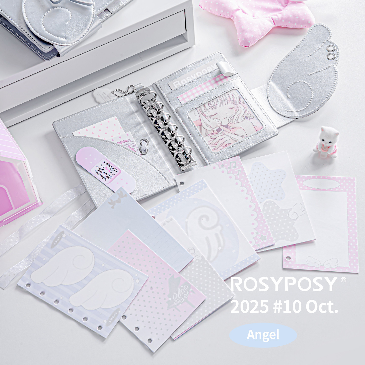 「如此萌!翅膀三折A7手账本」ROSYPOSY柔设天使手帐活页韩ins皮,淘宝优惠券,粉丝福利购,淘宝优惠卷