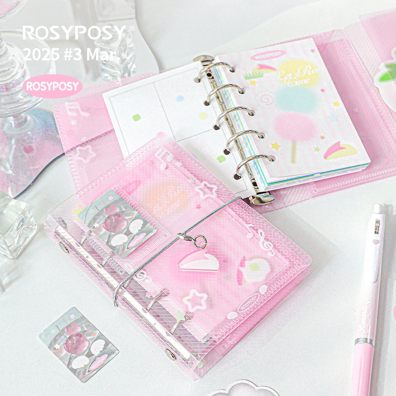 「三折M5！兔子苹果」Rosyposy柔设mini活页手帐本韩迷你三色丸子,淘宝优惠券,粉丝福利购,淘宝优惠卷