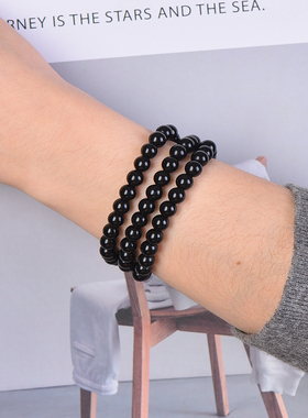 【配送证书】天然乌金黑曜石手串