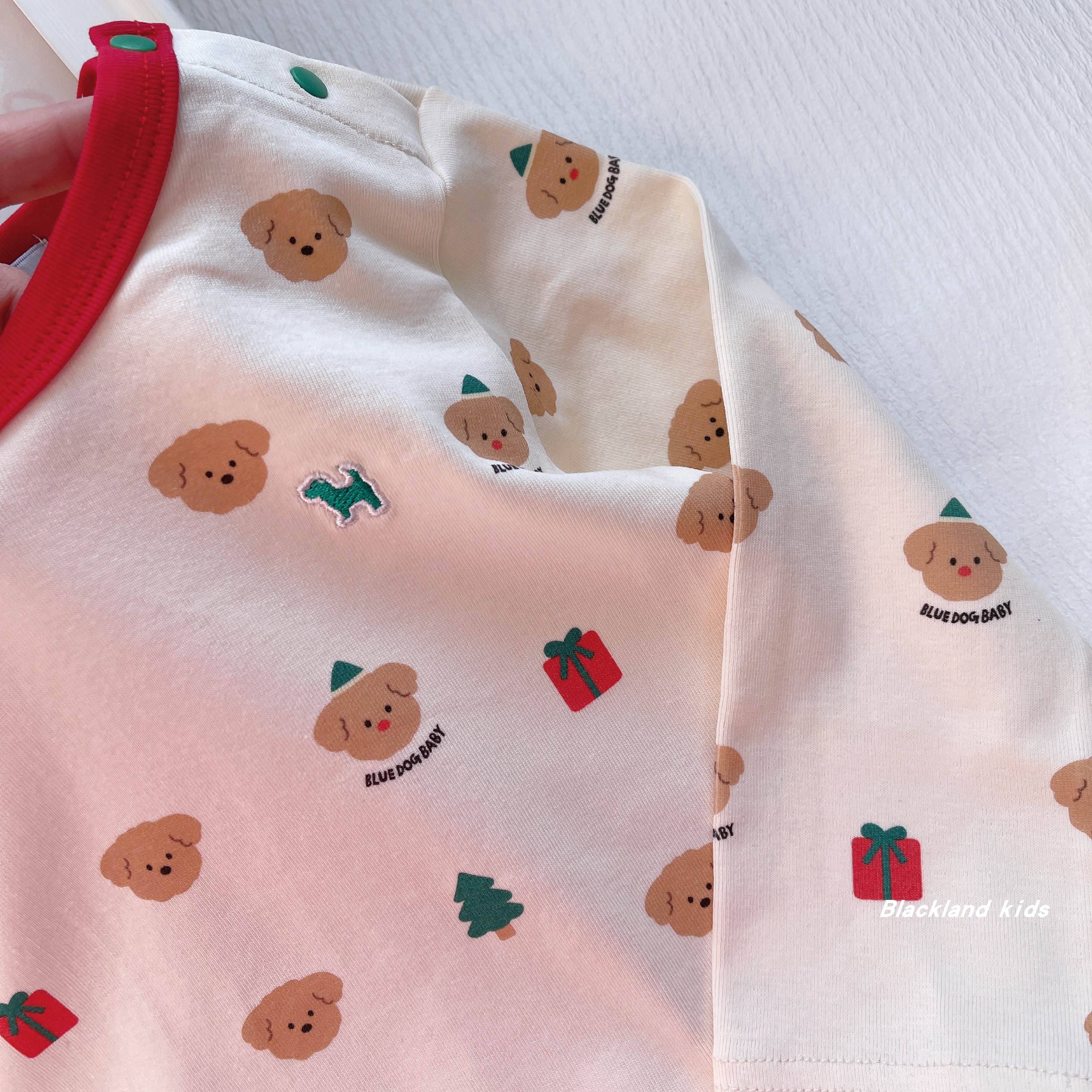 春秋冬款韩国童装 男童女童儿童宝宝纯棉弹力家居服套装秋衣秋裤 - 图1