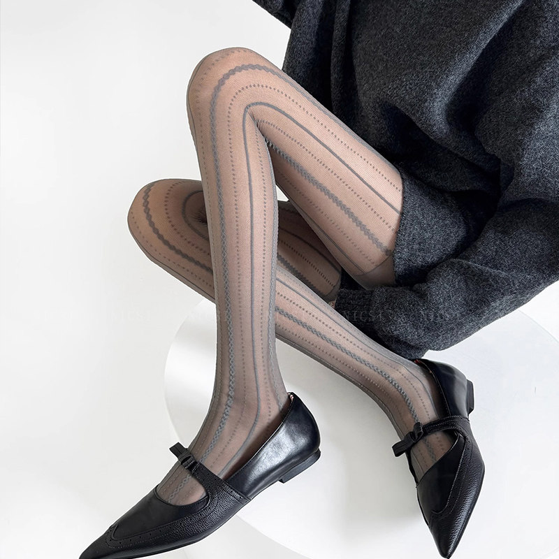 奈丝:点点竖条纹丝袜连裤打底日系jk女薄透肉波点杏色性感黑丝灰,淘宝优惠券,粉丝福利购,淘宝优惠卷