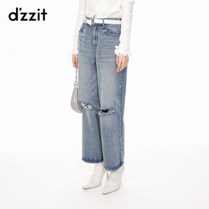 dzzit地素牛仔裤2024春季专柜新款破洞前卫设计精致少女小众感女