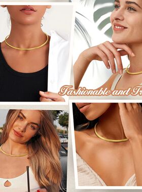 Stainles Steel Jewely Chocke Colla Necklace Fo Women Open