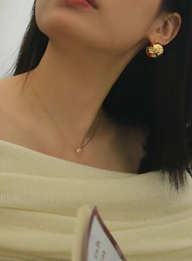 Stainless Steel Gold Plated Dainty malist Zicon Cham Anti
