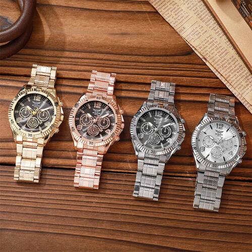Fashion Men's Gold Spot Watch Date Calenda  Stainless - 图3