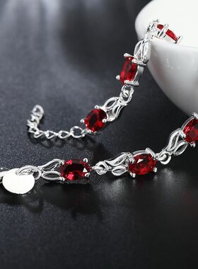 Hot new 925 Steling silve Bacelets fo women Wild ed cystal