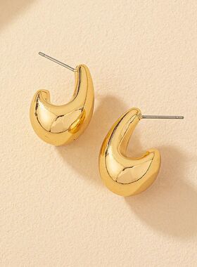 Vintage Chunky Dome Drop Earrings For Women Gold Plated
