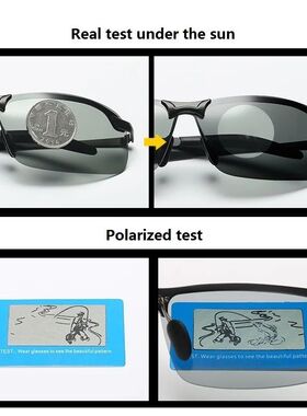Men Photochromic Polarized Sunglasses Driving Fishing