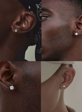 LUXUSTEEL 1Pairs/2Pcs Stainless Steel Crystal Studs