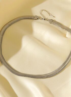 GANEMLY 316L Stainless Steel Snake Bone Chain Necklace For