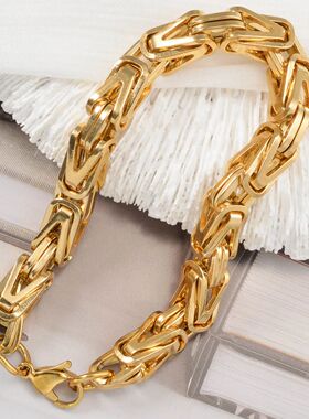 Stainless Steel Gold Plated Bacelet Set Style Hip Hop