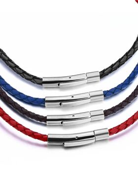 3mm Leathe Necklaces fo Men Women Black/Red/Blue/Bown Choke