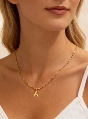 A-Z Initial Necklace 18K Gold Plated Necklace Cute Letter