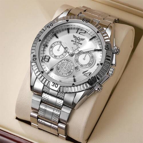Fashion Men's Gold Spot Watch Date Calenda  Stainless - 图2