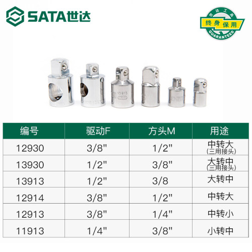 世达套筒转换接头1/2大飞转3/8中飞转1/4小飞变头转接头互转工具-图3