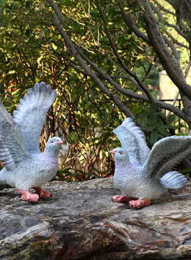 树脂仿真鸽子花园林庭院景观摆件