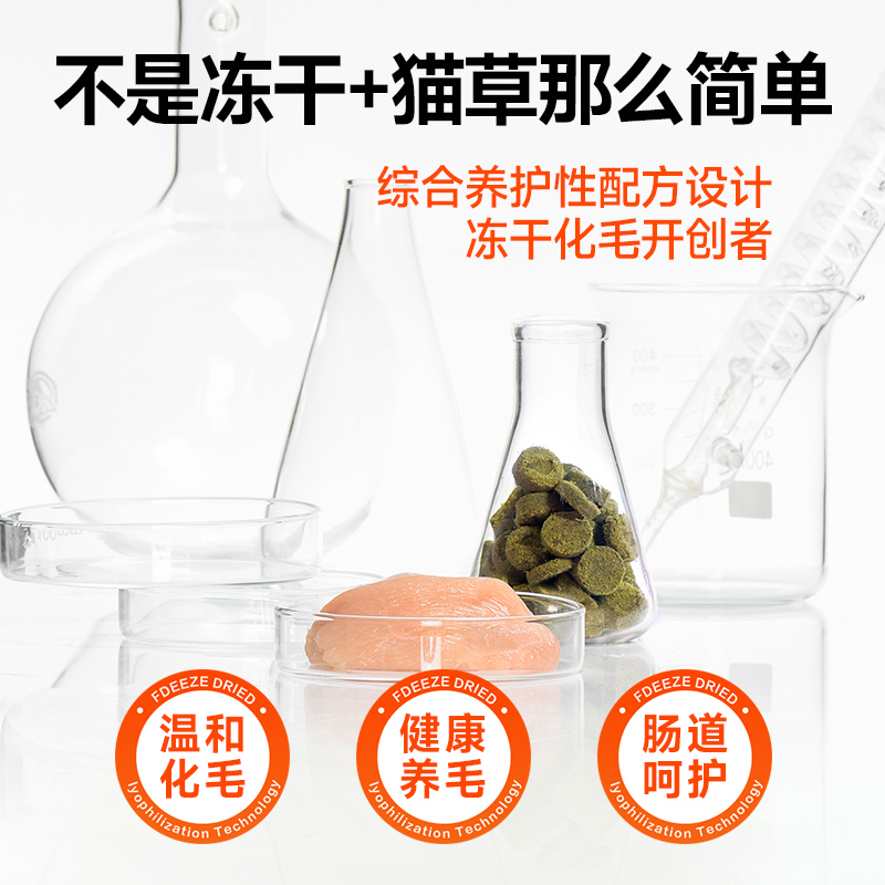 麦富迪小橙帽猫咪冻干猫草片40g成幼猫化毛膏温和排毛去毛吐毛球-图1