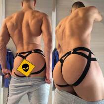 Big Code Spice Pants Masculine Elastic Mens Tinged Pants Breathable T-pants Ice Hollowed-out Hip Seduction Disturbance Gay