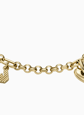 阿玛尼女士心形吊坠串联复古手链