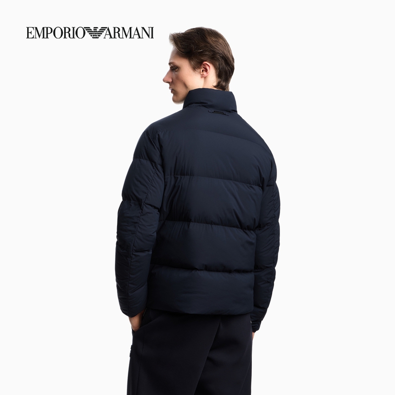 EMPORIO ARMANI/阿玛尼80白鸭绒保暖男女情侣款面包服立领羽绒服 - 图0