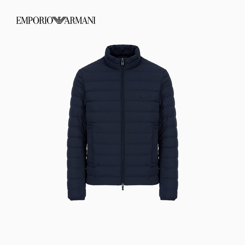 阿玛尼秋冬男90白鸭绒立领轻薄短排骨羽绒服