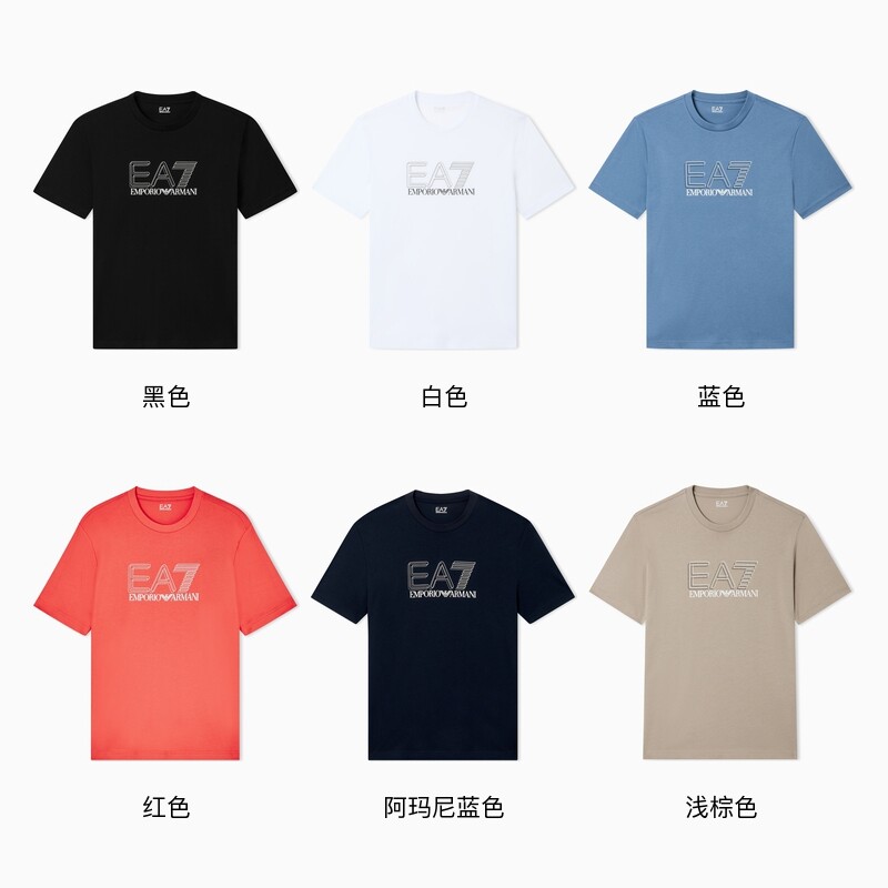 【多色可选】阿玛尼EA7男士纯棉印花短袖T恤