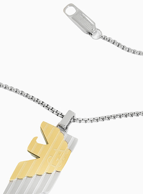 阿玛尼男女同款双色鹰标吊坠项链