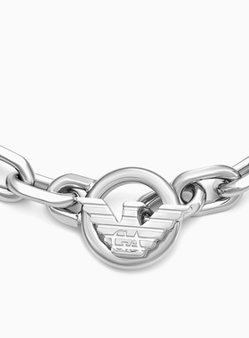 阿玛尼男士钢质链条式鹰标手链