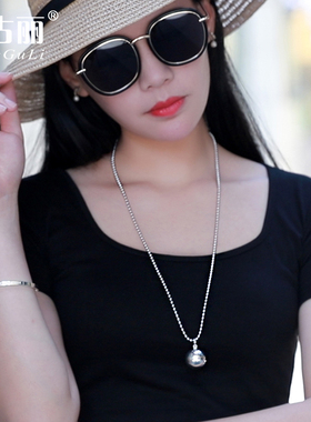 s925无吊坠长款简约韩版圆珠链