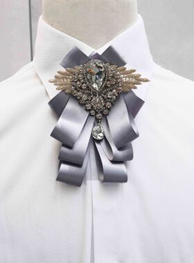 镶钻男士女士英伦风领花韩版司仪夜店新郎伴郎礼服宴会西装领结