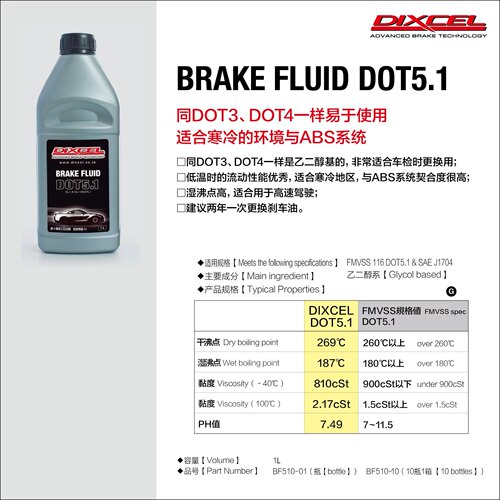 日本DIXCEL DOT5.1 DOT4全合成刹车油328性能制动液 DUR竞技 赛车 - 图2