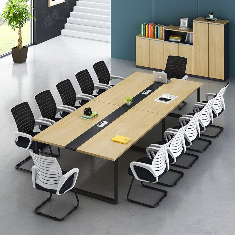 办公家具小型会议桌长桌简约现代条形桌培训桌会议室会议桌椅组合 - 图0