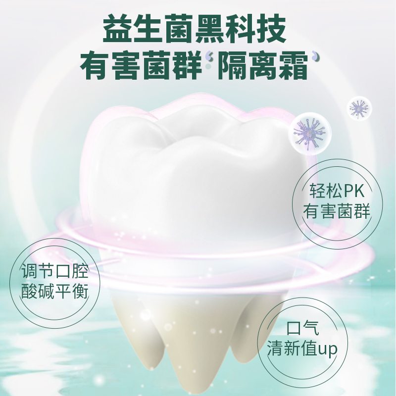舒客益生菌牙膏清新口气祛异味120g*3支成人口臭清洁呵护牙龈含氟