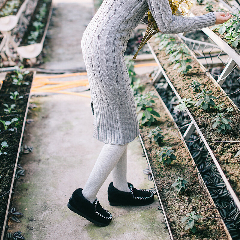 羊皮毛一体小黑包子鞋雪地靴女冬季加绒豆豆鞋一脚蹬平底毛毛棉鞋,淘宝优惠券,粉丝福利购,淘宝优惠卷