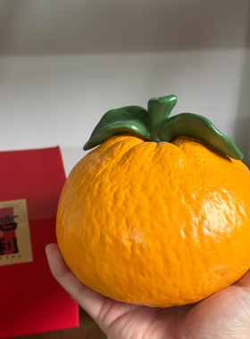 大吉大利陶瓷桔子仿真水果摆件
