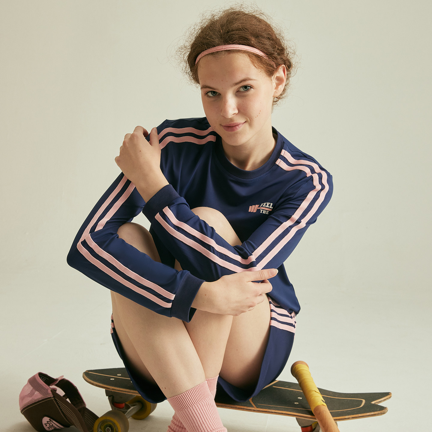 GYMNA美式复古运动长袖T恤女宽松休闲圆领上衣速干弹力健身打底衫,淘宝优惠券,粉丝福利购,淘宝优惠卷