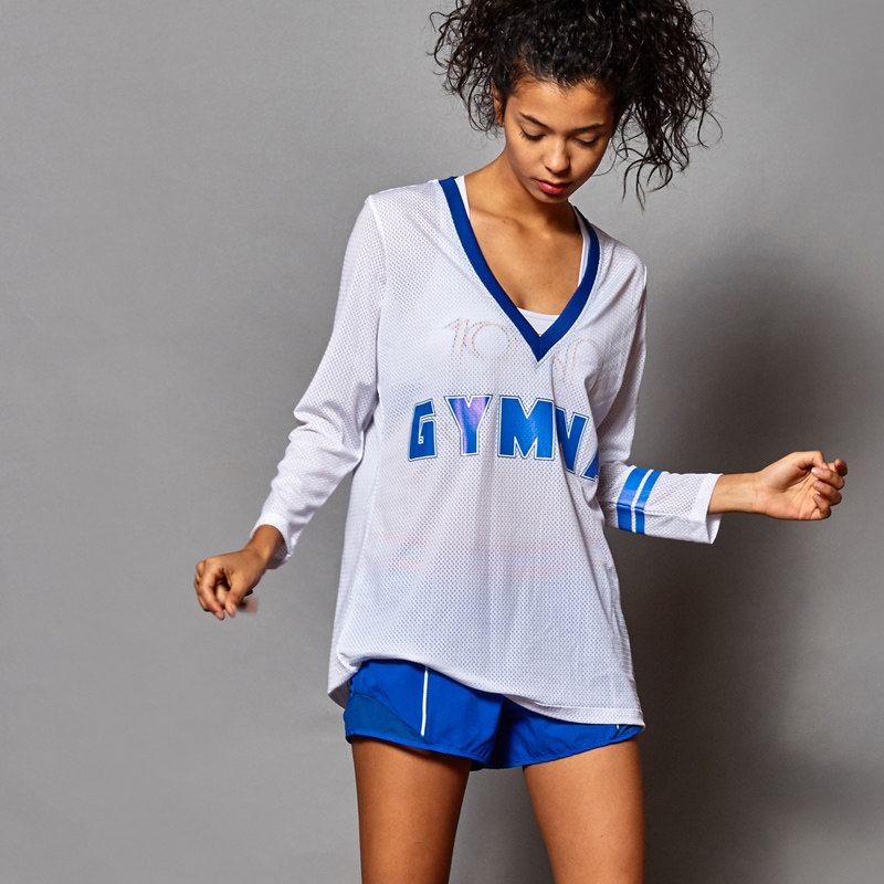 gymna复古校园风运动长袖网洞速干训练健身休闲上衣T恤春长款女,淘宝优惠券,粉丝福利购,淘宝优惠卷