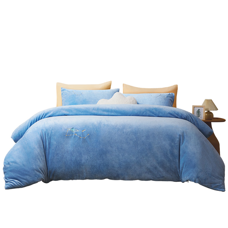 富安娜家纺牛奶绒四件套蓄热保暖珊瑚绒加厚床单被套冬季床上用品 - 图0