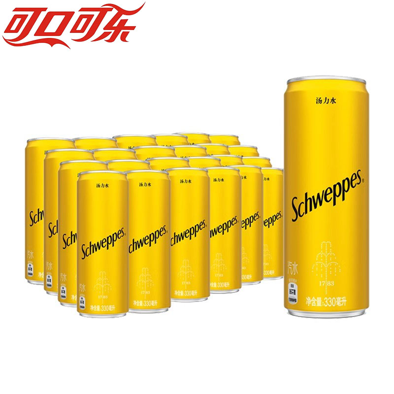 可口可乐怡泉无糖苏打水汤力水0糖330ml*24罐整件装饮料 - 图0