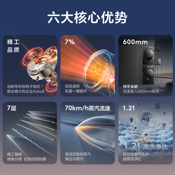 【纯平全嵌】小天鹅洗烘套装小乌梅3.0驭风版10KG热泵烘干E40MAX