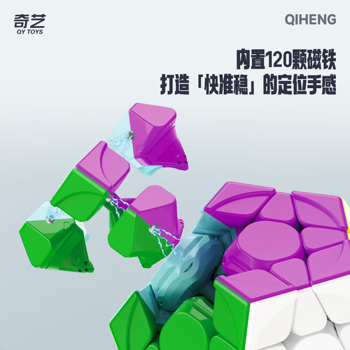 奇艺五魔方十二面体磁力版雕刻版比赛专用竞速拧异形益智魔方 - 图2