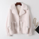 Grain shearling coat, one-piece fur coat