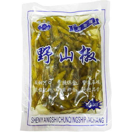 沈阳须弥山酸甜口味野山椒240g老北京火锅袋装小米辣泡椒1组10袋 - 图1