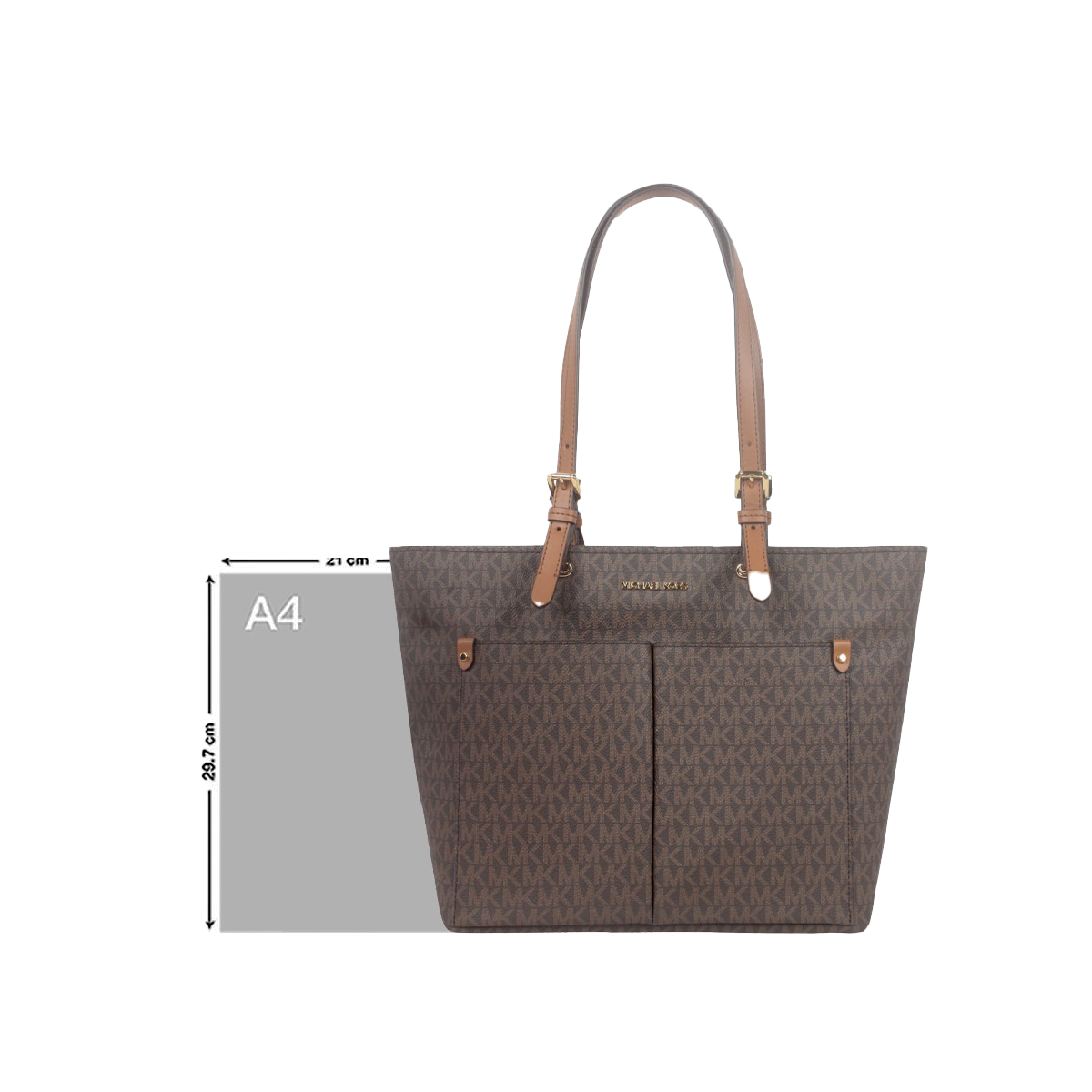 Michael Kors/MK 奥莱款JET SET TRAVEL中号PVC印花女士托特包 - 图3