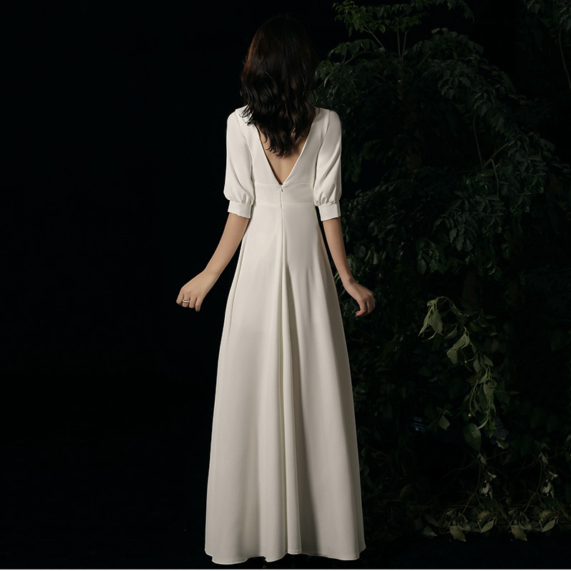 白色小裙女2020新款宴会气质轻婚纱 美雅希礼服/晚装