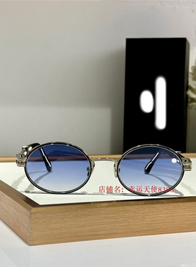 2024款欧美奢华男女圆框复古休闲太阳眼欧洲站明星同开车拍照墨镜