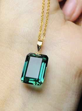 [中国地质大学]简约天然绿水晶吊坠 搭配镀18k金扣头项饰