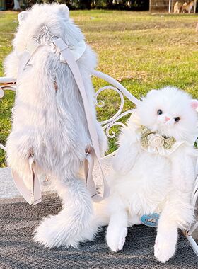 赛特嘟嘟仿真布偶猫玩偶双肩包猫咪公仔背包毛绒玩具小猫布娃公仔