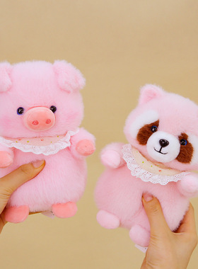 卡通颗粒森林系列毛绒玩具企鹅猪布娃娃儿童公仔掌中宝玩偶礼物